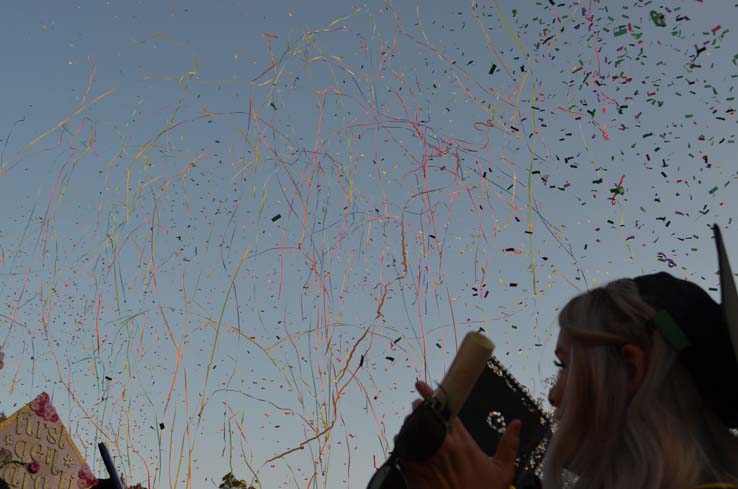 Students enjoying Commencement