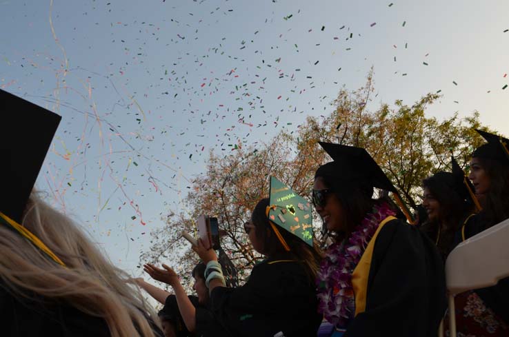 Students enjoying Commencement