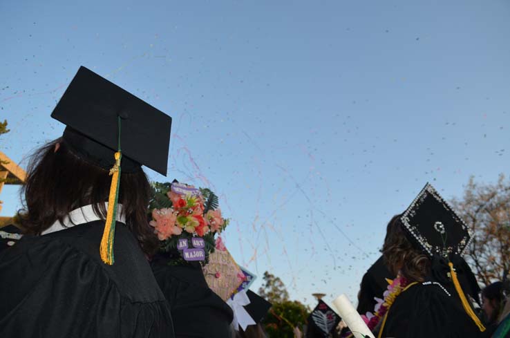 Students enjoying Commencement