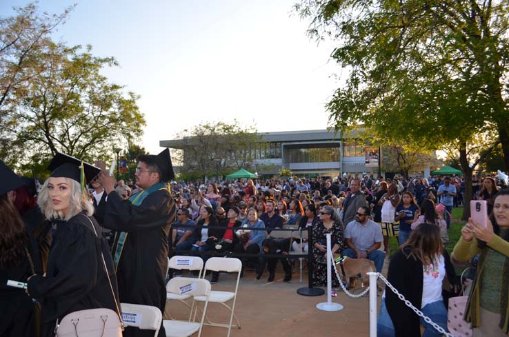 Students enjoying Commencement