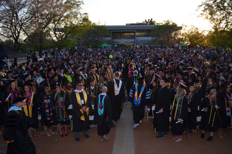 Students enjoying Commencement