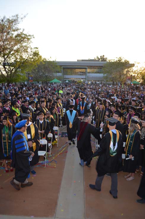 Students enjoying Commencement