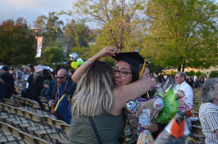 Students enjoying Commencement