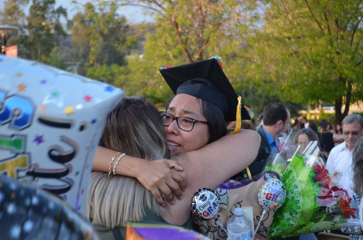 Students enjoying Commencement