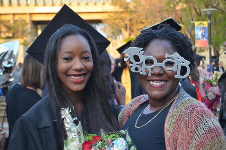 Students enjoying Commencement