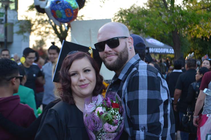 Students enjoying Commencement