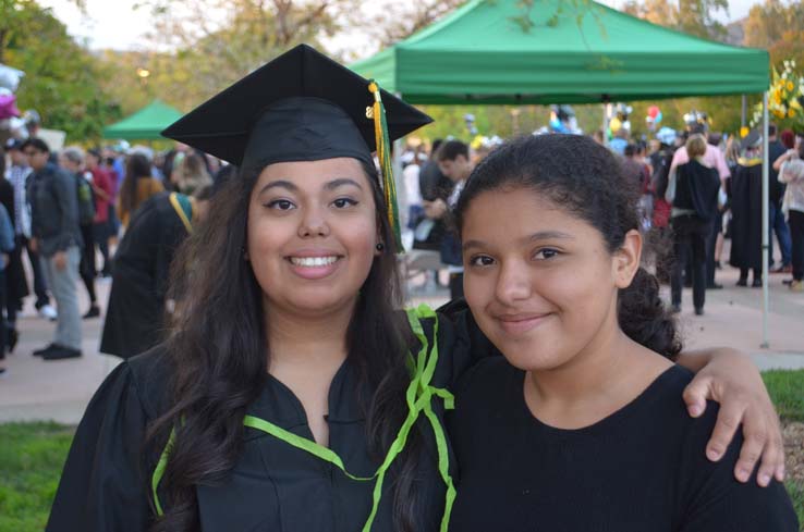 Students enjoying Commencement