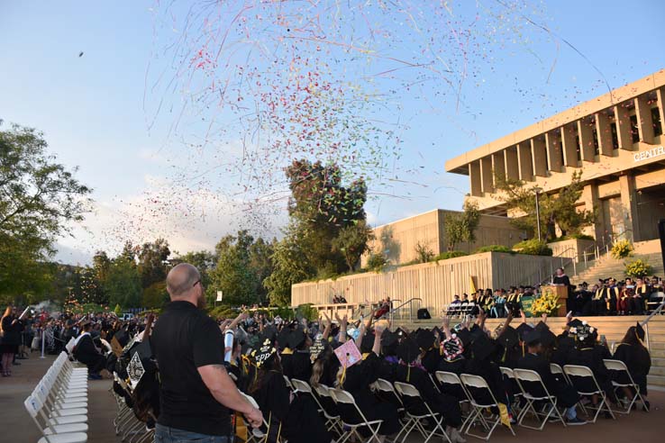 Students enjoying Commencement