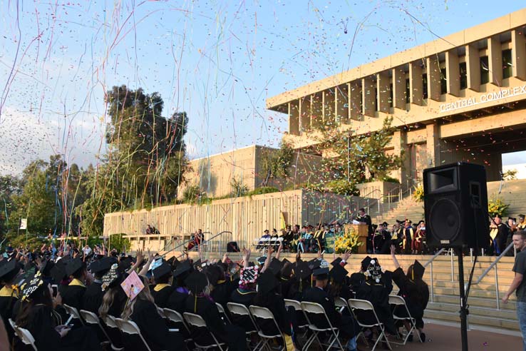 Students enjoying Commencement