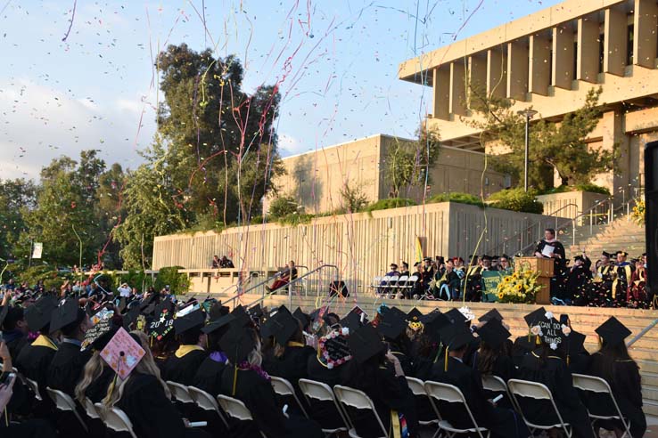 Students enjoying Commencement