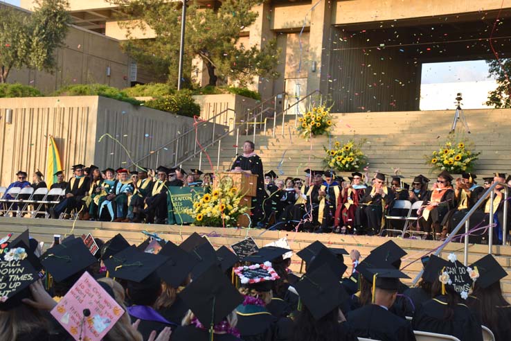 Students enjoying Commencement