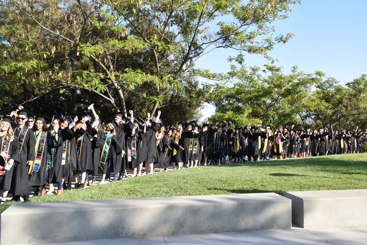 Students enjoying Commencement