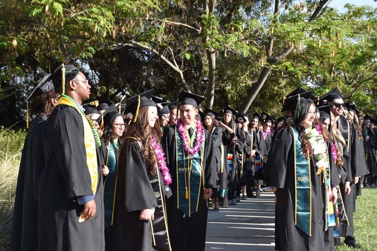 Students enjoying Commencement