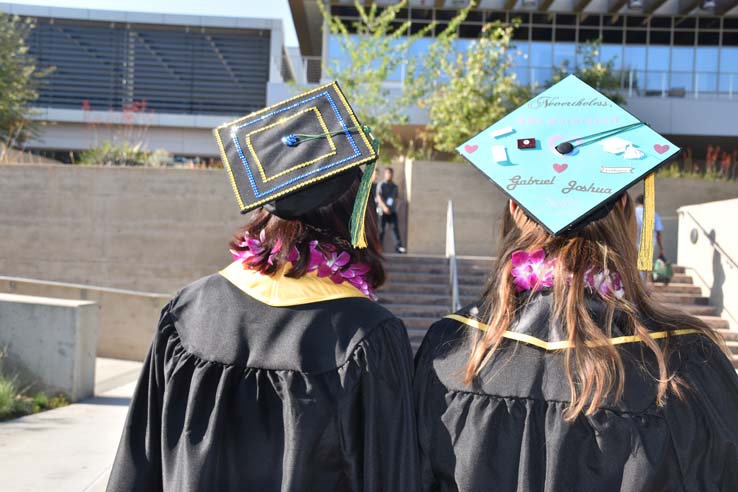 Students enjoying Commencement