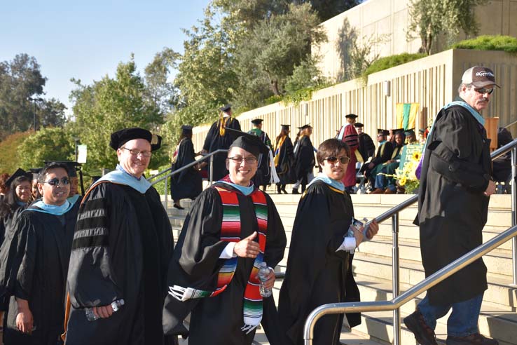 Students enjoying Commencement