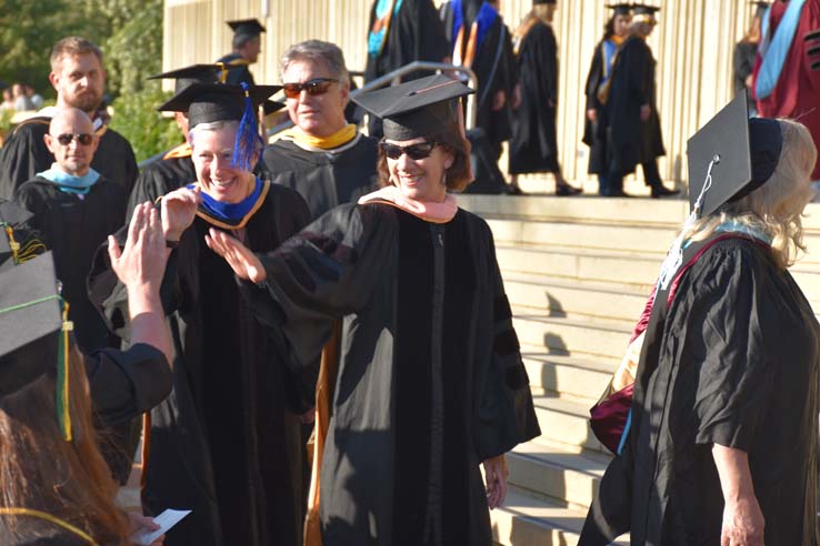 Students enjoying Commencement