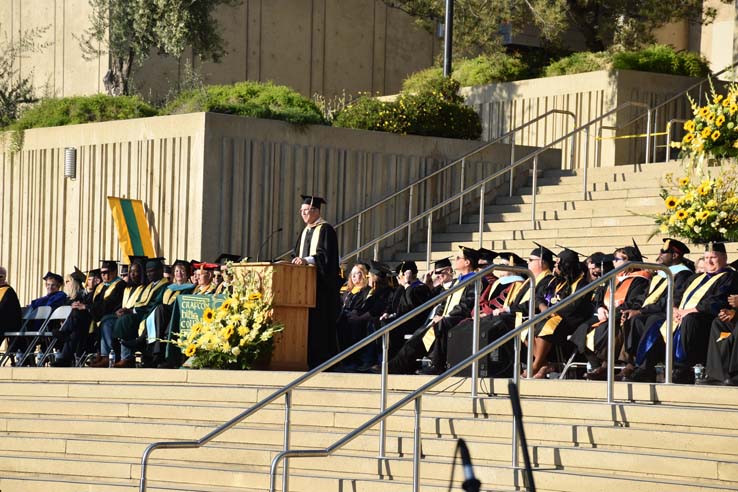 Students enjoying Commencement