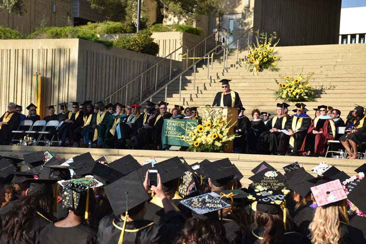 Students enjoying Commencement