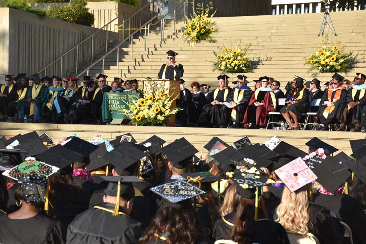 Students enjoying Commencement