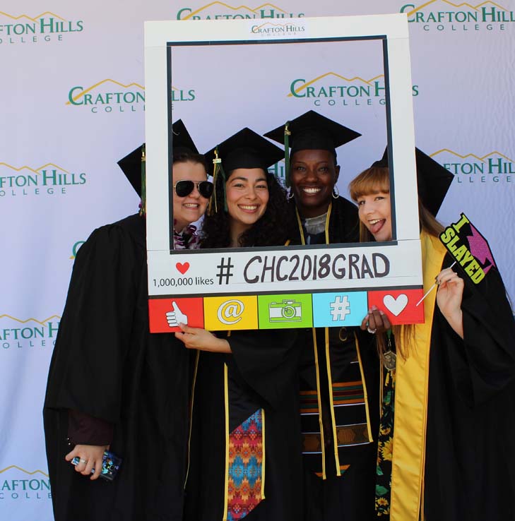 Students in Grad Photo Booth