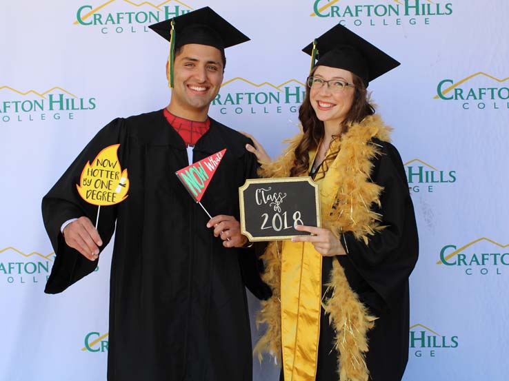 Students in Grad Photo Booth