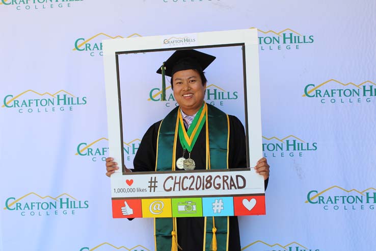 Students in Grad Photo Booth