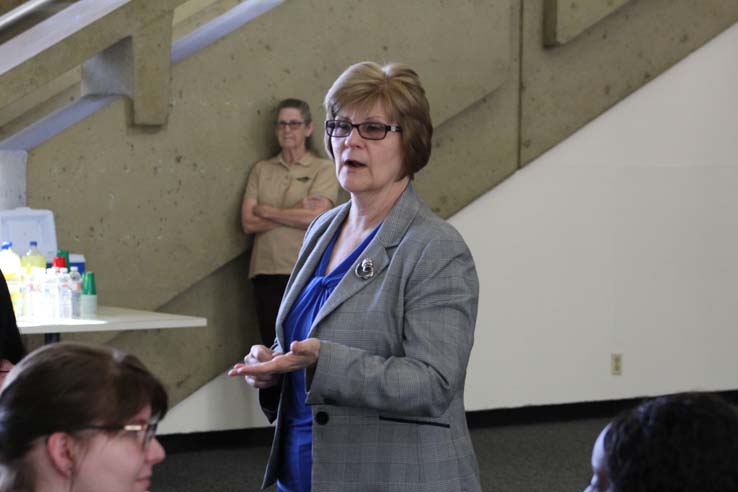 Faculty and staff celebrate the Employee Appreciation & Recognition Reception.