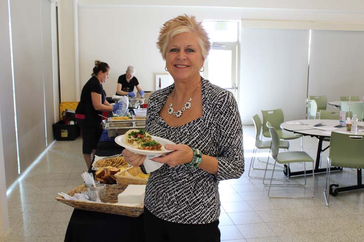 Faculty and staff enjoying Opening Day