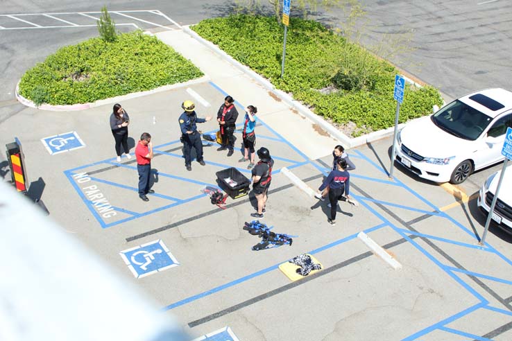 Participants in the open house undergoing a circuit.