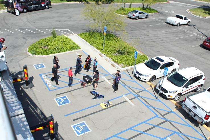 Participants in the open house undergoing a circuit.