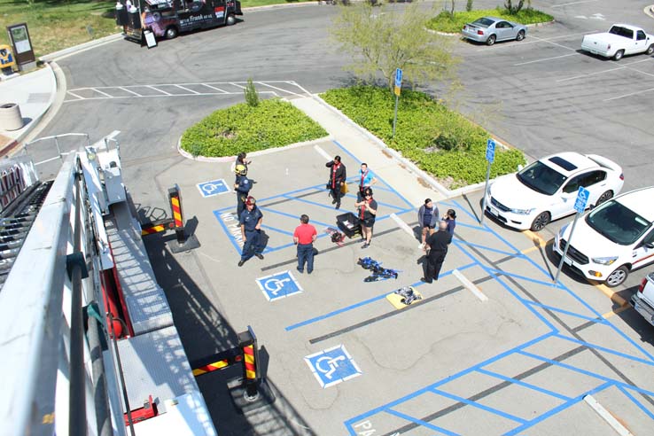 Participants in the open house undergoing a circuit.