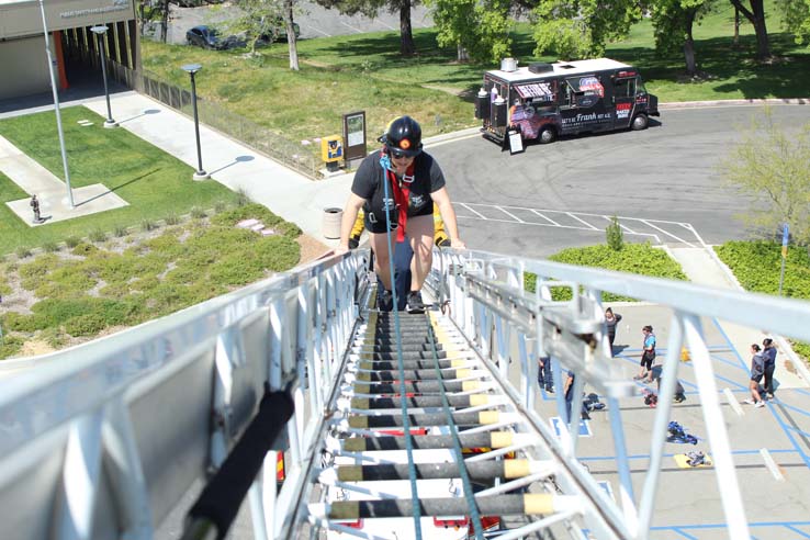 Participants in the open house undergoing a circuit.