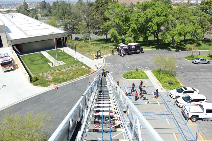 Participants in the open house undergoing a circuit.