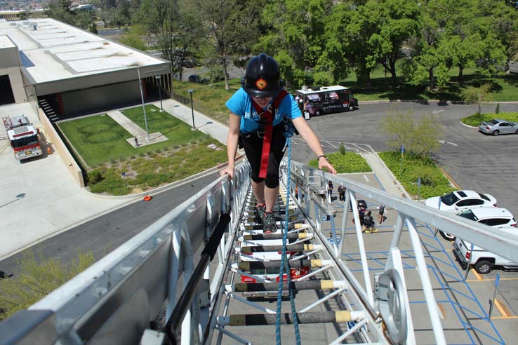 Participants in the open house undergoing a circuit.