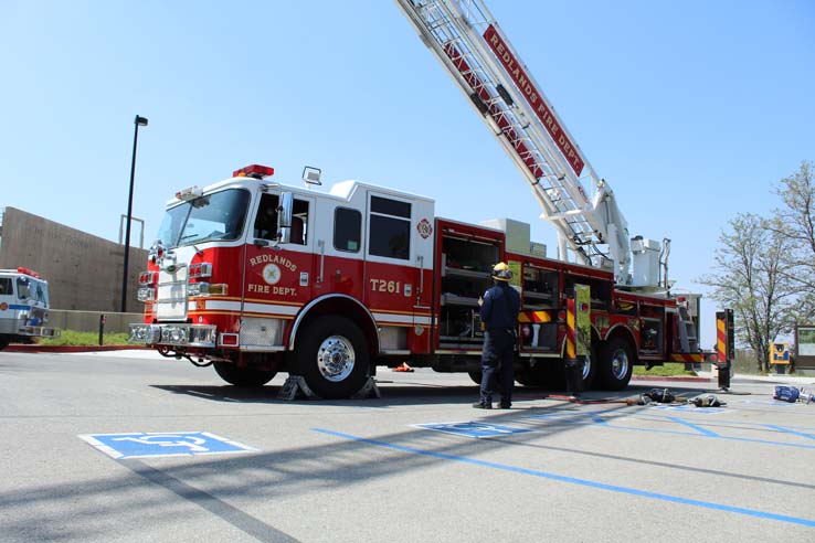 Participants in the open house undergoing a circuit.