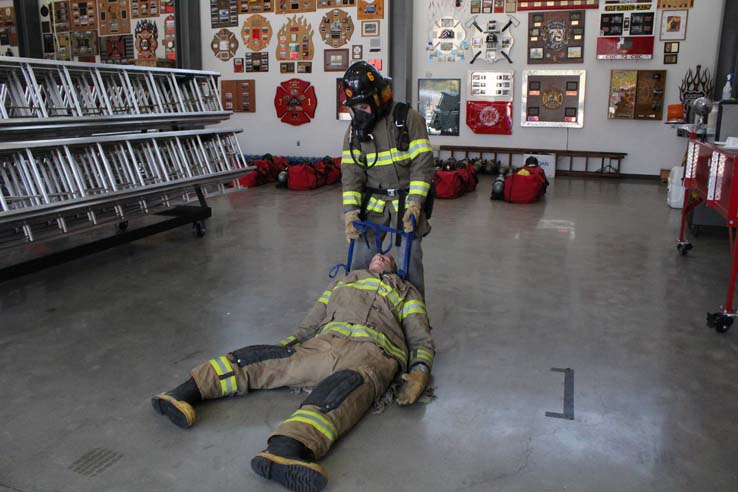 Participants in the open house undergoing a circuit.