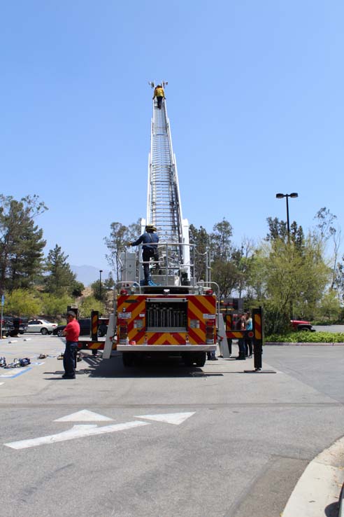 Participants in the open house undergoing a circuit.