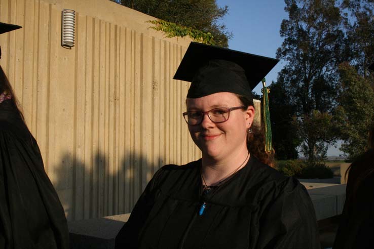 Students on walkway at Commencement