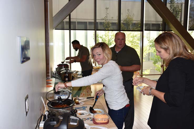 People enjoying the Chili Cook Off