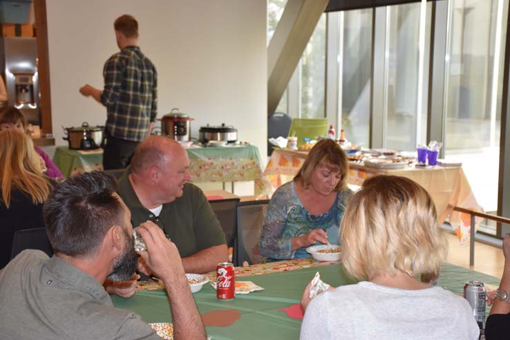 People enjoying the Chili Cook Off