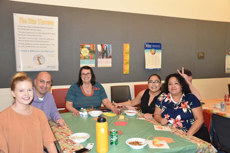 People enjoying the Chili Cook Off