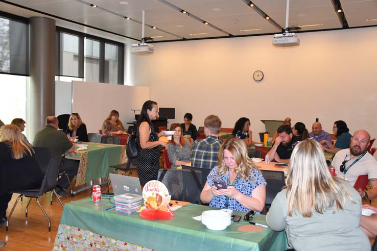 People enjoying the Chili Cook Off