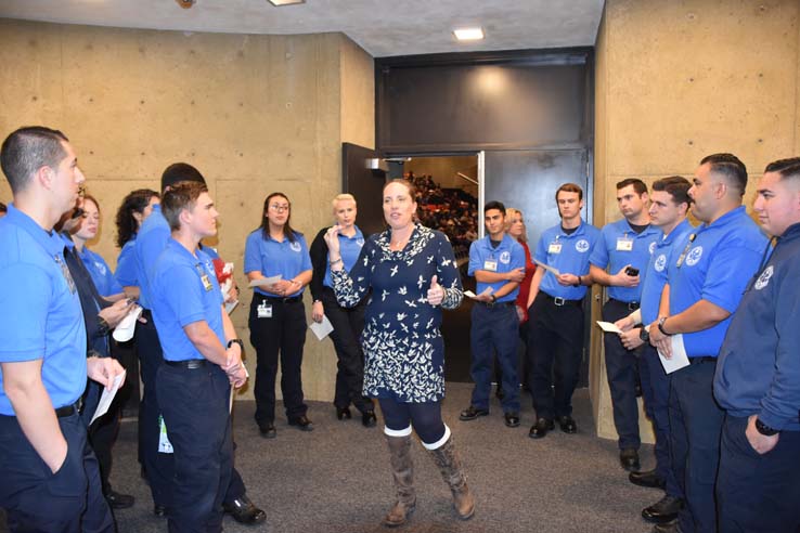 People enjoying the EMT Graduation