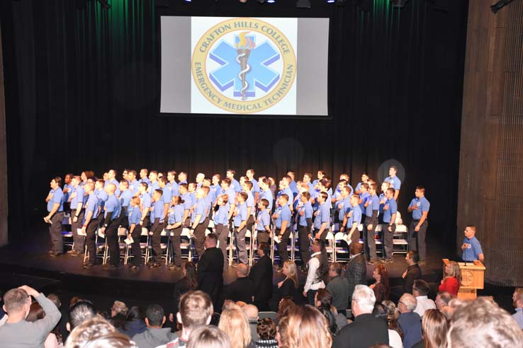 People enjoying the EMT Graduation