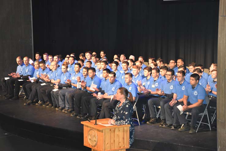 People enjoying the EMT Graduation