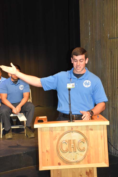 People enjoying the EMT Graduation