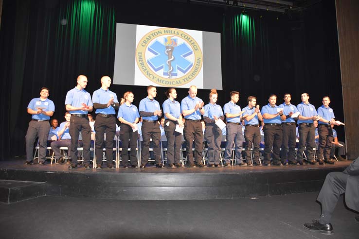 People enjoying the EMT Graduation