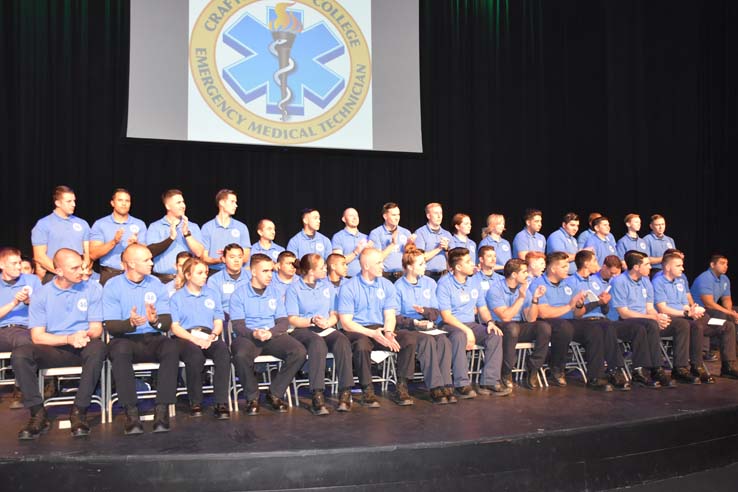 People enjoying the EMT Graduation