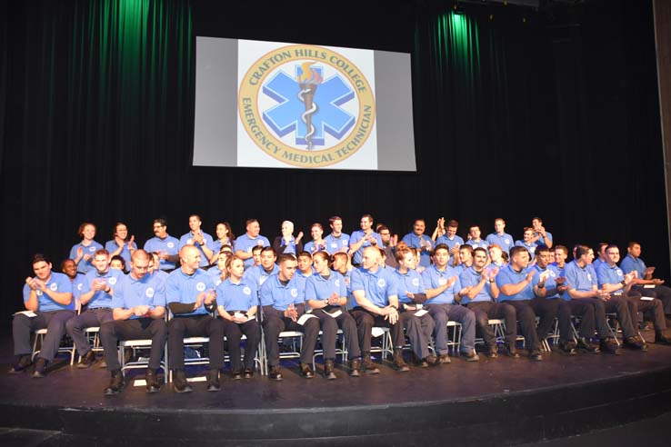 People enjoying the EMT Graduation