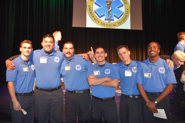 People enjoying the EMT Graduation